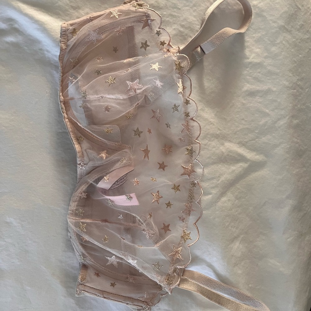 Victoria's Secret Pink and Gold Star Bralette
